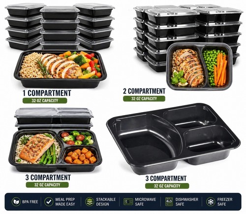 Plastic food containers - plastic, with