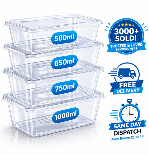Plastic food containers - plastic, with