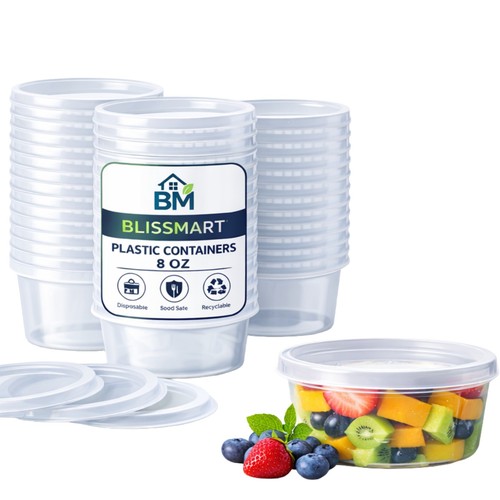 8oz 250ml round plastic food - 8oz/250ml,